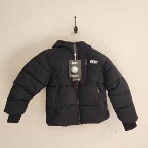 DKNY Kids Size 5/6 Black Insulated Puffer Jacket Brand‎ New with Tags